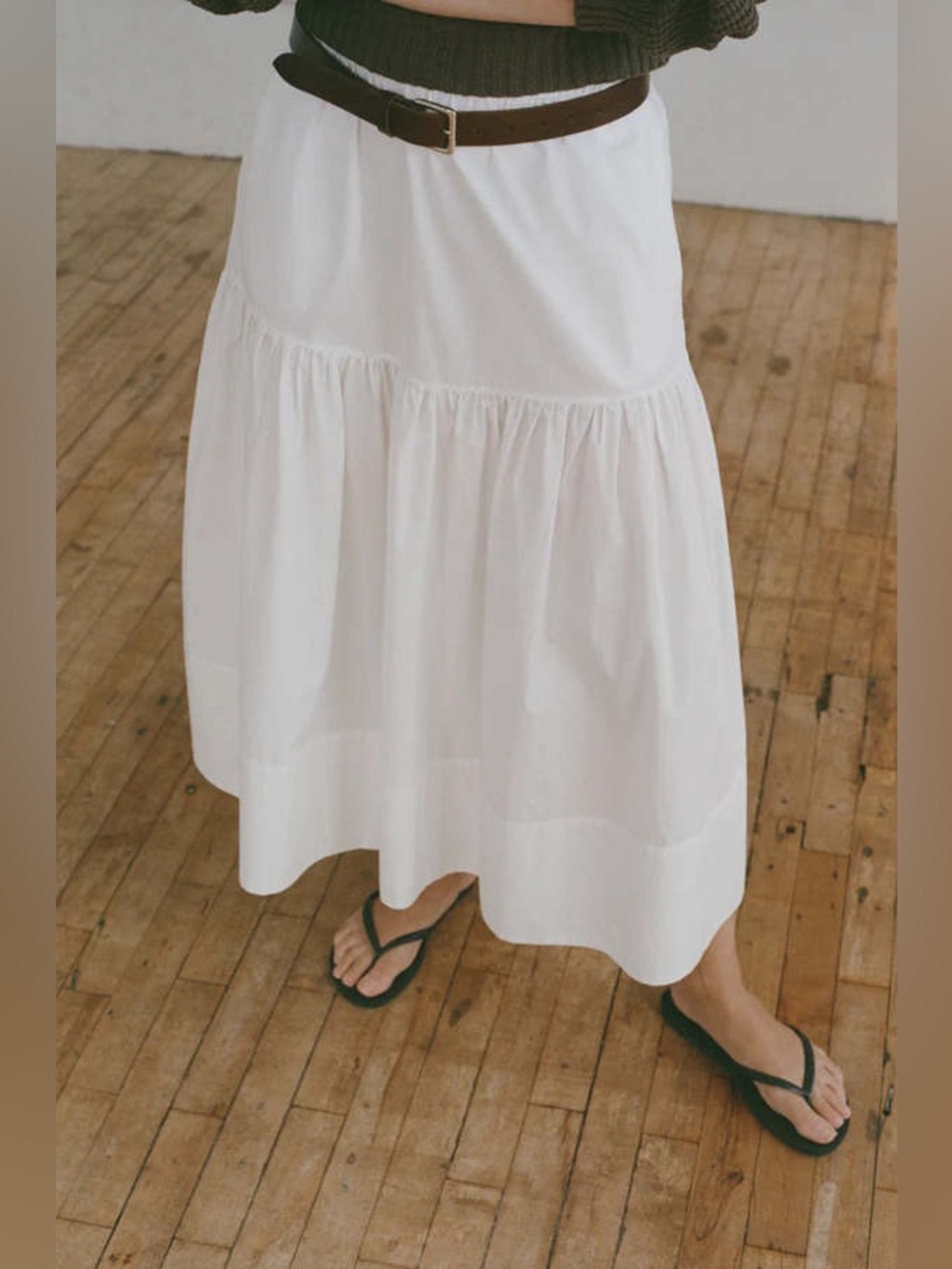 NWT Shaina Mote Gilot Cotton Maxi Skirt in Salt White Bright size M - Picture 2 of 11